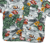 Mens Blue Green & Red Hawaiian Print Shirt M Casual Cotton Blend Summer