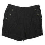MONSOON Womens Shorts Black Casual L W36 Button Detail Comfortable Summer Wear