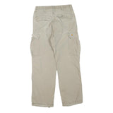 CARHARTT Mens Regular Beige Cotton Blend Cargo Trousers W32 L30 Workwear Zip