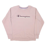 CHAMPION Womens Pink Crew Neck XL Cotton Blend Sweatshirt Pullover