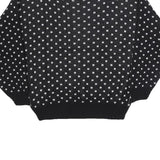 JANENITS Womens Black & White Patterned Jumper Crew Neck Basic Knit S Stylish