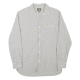 TIMBERLAND Mens White & Grey Check Shirt M Long Sleeve Cotton Blend Casual