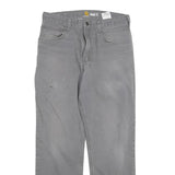 CARHARTT Mens Relaxed Fit Grey Cotton Blend Trousers W30 L28 Workwear Zip