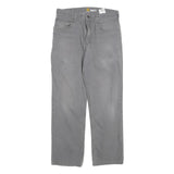 CARHARTT Mens Relaxed Fit Grey Cotton Blend Trousers W30 L28 Workwear Zip