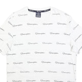 CHAMPION Mens White Crew Neck Short Sleeve Graphic T-Shirt L Cotton Blend