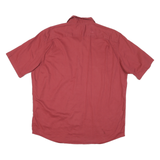 WRANGLER Mens Red Short Sleeve Shirt XL Casual Button Front Workwear