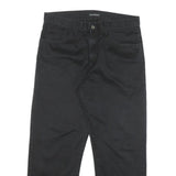DOCKERS Mens Cotton Blend Black Regular Fit Straight Leg Trousers W33 L26 Casual
