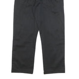 DOCKERS Mens Cotton Blend Black Regular Fit Straight Leg Trousers W33 L26 Casual