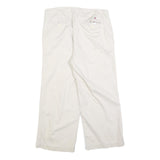 TOMMY HILFIGER Womens Cotton Blend Cream Relaxed Straight Trousers W32 L25