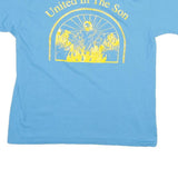 HANES Womens Blue United In The Son Graphic T-Shirt M Short Sleeve Crew Neck