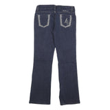 MISS CARELLI Womens Regular Blue Denim Stone Wash W30 L28 Zip Regular Fit Jeans