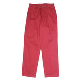 NAUTICA Mens Cotton Red Classic Straight Trousers W30 L32 Comfortable Zip