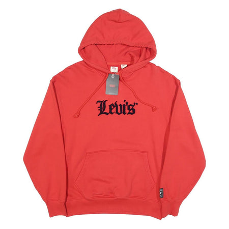 LEVI'S Mens Red Hoodie S Cotton Blend Pullover Hooded Sweatshirt