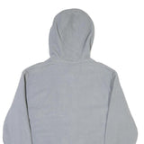 NEW BALANCE Mens Grey Hooded Zip Jacket L Polyester Blend Plain Lightweight