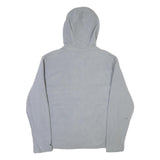 NEW BALANCE Mens Grey Hooded Zip Jacket L Polyester Blend Plain Lightweight