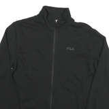 FILA Mens Black Zip Jacket M Cotton Blend Plain Casual Lightweight