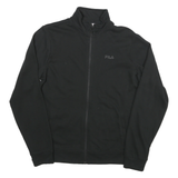 FILA Mens Black Zip Jacket M Cotton Blend Plain Casual Lightweight