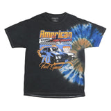 CHEMISTRY Mens Black Blue Tie Dye Graphic T-Shirt L Short Sleeve Crew Neck Fast