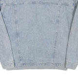 66 GIRLS Womens Blue Denim Jacket L Cotton Blend Button Front Classic Casual