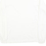 LANDS END Womens White Plain Cotton Blend Jumper Roll Neck Basic Knit S Soft