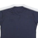 REEBOK Womens Navy Blue & White V-Neck Short Sleeve T-Shirt M Sportswear