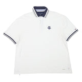 TOMMY HILFIGER Mens White Polo Shirt XL Cotton Blend Basic Logo Embroidered