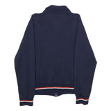 KLIMA WOOL Mens Navy Blue Wool Blend Zip Jacket L Plain Classic Fit