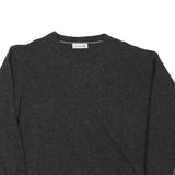 LACOSTE Mens Charcoal Plain Wool Jumper Crew Neck Basic Knit XS