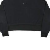 NIKE Womens Black Plain Crew Neck Basic Knit S Jumper Lightweight Comfort