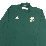 ADIDAS Mens Green Classic Jacket M Polyester Plain Zip Sportswear