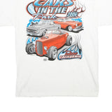 HANES Mens White Cars In The Park 2006 Graphic T-Shirt L Short Sleeve Crew Neck