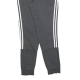 ADIDAS Mens Joggers Black & White Slim Tapered S W26 L30 Three Stripe Logo