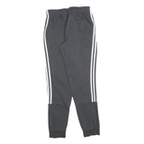 ADIDAS Mens Joggers Black & White Slim Tapered S W26 L30 Three Stripe Logo