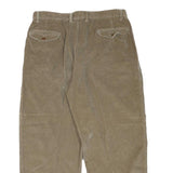 CLAIBORNE Mens Cotton Blend Beige Relaxed Straight Trousers W34 L27 Casual