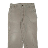 CARHARTT Mens Cotton Blend Beige Regular Fit Straight Trousers W36 L32 Workwear