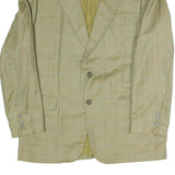 Mens Beige Coach Jacket XL Polyester Blend Woven Check Classic Fit Button