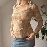 Vintage brown 1 A Classe Alviero Martini Long Sleeve Top - womens small