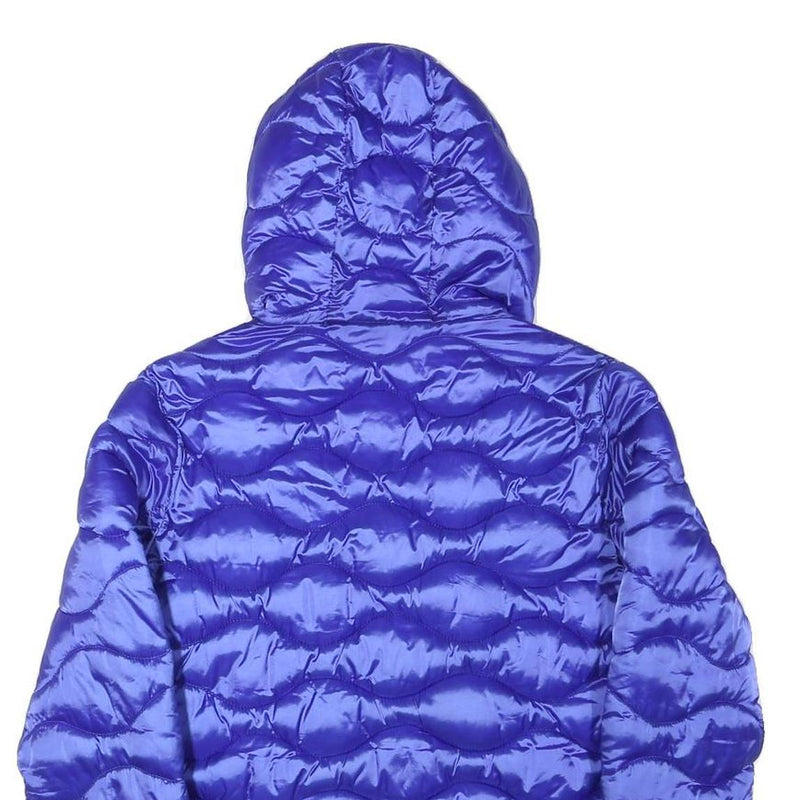 BLAUER Womens Blue Quilted Jacket M Polyester Blend Hooded Zip Closure Casual