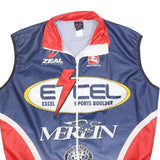 GIORDIANA Mens Blue & Red Cycling Jacket XL Polyester Zip Sleeveless Sports