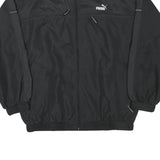 PUMA Mens Black Sports Zip Jacket M Polyester Blend Plain Athletic Activewear