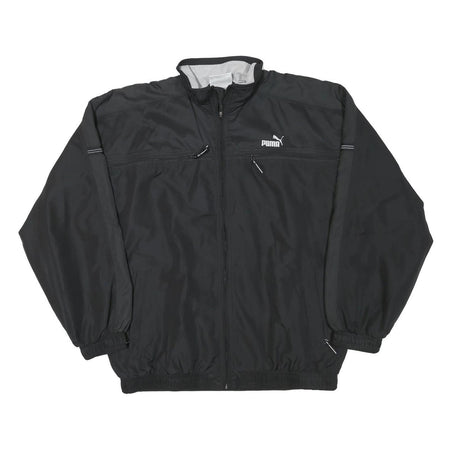 PUMA Mens Black Sports Zip Jacket M Polyester Blend Plain Athletic Activewear