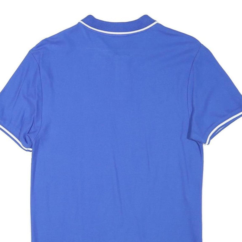 NIKE Mens Blue & White Short Sleeve Plain S Polo Shirt Cotton Blend Sports