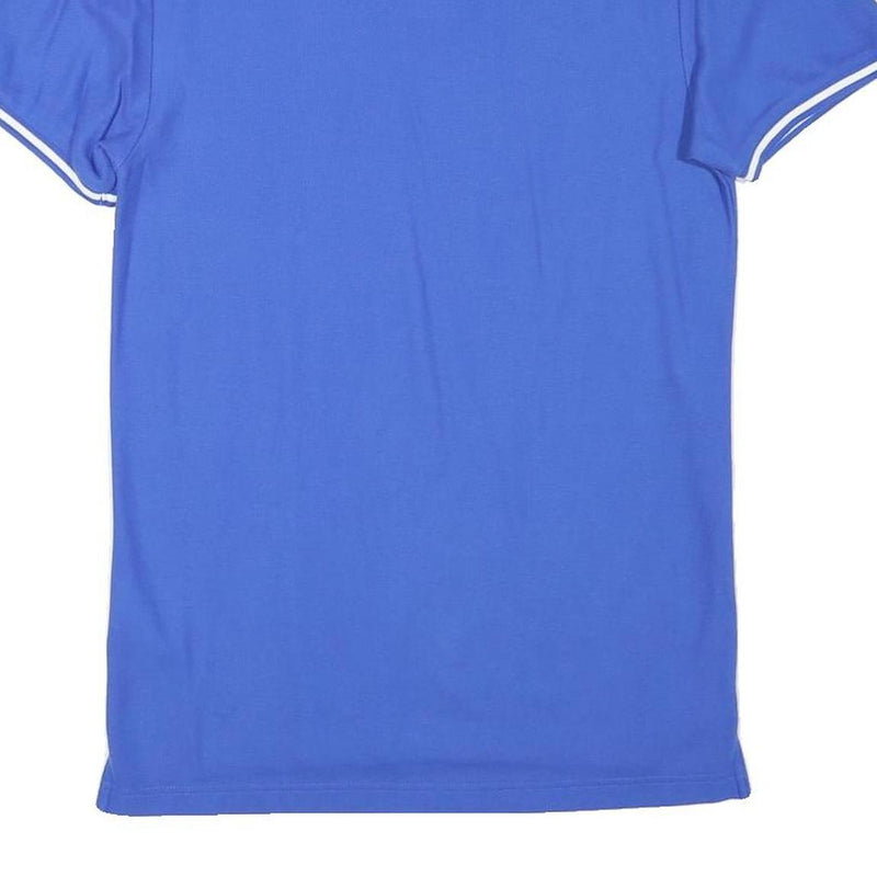 NIKE Mens Blue & White Short Sleeve Plain S Polo Shirt Cotton Blend Sports
