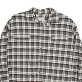 JACHS Mens Grey & Brown Check Shirt 2XL Cotton Blend Classic Casual Flannel