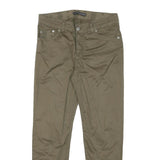 SANDRO FERRONE Womens Cotton Blend Beige Slim Straight Trousers W29 L26 Casual