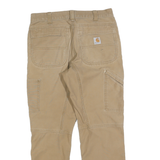 CARHARTT Mens Cotton Blend Beige Relaxed Fit Straight Leg Trousers W32 L30