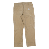 CARHARTT Mens Cotton Blend Beige Relaxed Fit Straight Leg Trousers W32 L30