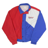 BURNHAM RACING Mens Red & Blue Racing Jacket L Polyester Zip Colour Block