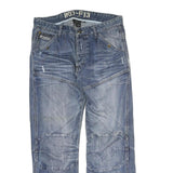 IND - F13 Mens Cotton Regular Blue Jeans W31 L28 Casual Zip Pocket Design