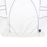 ADIDAS Womens White Sweatshirt Crew Neck UK 12 Blue Piping Casual Sportswear